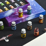 13/7 pcs/set Crystal Glass Pens Starry Sky Unicorn Calligraphy Dip Pen Glitter Powder Fountain Pens Colors Ink Gift Box Writing