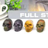 1.5" Skull Statue Natural Crystal Point Wand Reiki Gem Figurine Healing Stone Tower Energy Polished Crafts Lucky Home Decoration