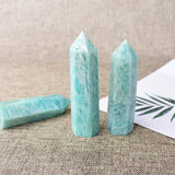 1PC Natural Amazonite Crystal Point Wand Meditation Healing Stone Home Decoration Reiki Energy Tower Mineral Ornament Gift