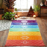 70cm*150cm Meditation Yoga Rug Towels Mexico Chakras Tassel Striped Floor Dorm Room Mat Tassel Tapestry Art Home Decoration