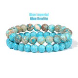 2Pcs/Set Bracelets For Women Natural Stone Bracelet Set Agates 8mm Beads Bangle Turquois Crystal Bracelet Men Jewelry Healing