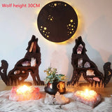 Wooden Crystal Display Shelf Heart Black Cat Wolf Witch Fairy Butterfly Design for Living Dinning Room Bed Storage Home Decor