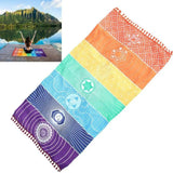 70cm*150cm Meditation Yoga Rug Towels Mexico Chakras Tassel Striped Floor Dorm Room Mat Tassel Tapestry Art Home Decoration