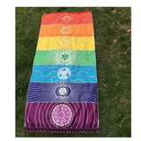 70cm*150cm Meditation Yoga Rug Towels Mexico Chakras Tassel Striped Floor Dorm Room Mat Tassel Tapestry Art Home Decoration