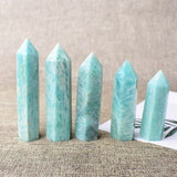 1PC Natural Amazonite Crystal Point Wand Meditation Healing Stone Home Decoration Reiki Energy Tower Mineral Ornament Gift