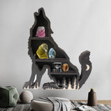 Wooden Crystal Display Shelf Heart Black Cat Wolf Witch Fairy Butterfly Design for Living Dinning Room Bed Storage Home Decor