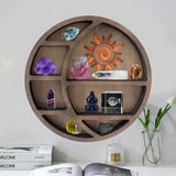 Wooden Crystal Display Shelf Heart Black Cat Wolf Witch Fairy Butterfly Design for Living Dinning Room Bed Storage Home Decor