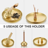 9 Holes Mental Waterdrop Incense Holder Meditation Incense Burner Coil Incense Cones Sticks Cones Ash Catcher Palo Santo Holder