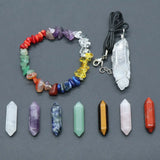 Natural Stone Set 7 Chakras Crystal Healing Gemstone Quartz Mineral Ornaments Energy Gemstone Home Decor Craft Stones Gifts Box