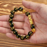 Wealth Attractor Obsidian Bracelet